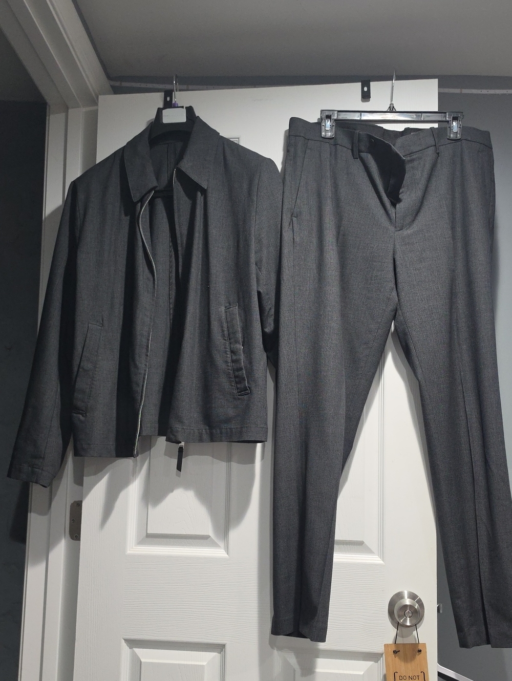 H&M Dark Gray Zip Jacket with Matching Trousers